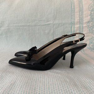 Tom Ford Slingback Black Lacquer Pumps